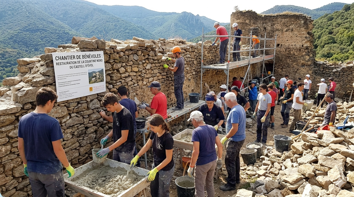 Chantier de bénévoles : Restauration de la courtine Nord